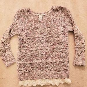 American Rag Sweater w/ Lace Trim